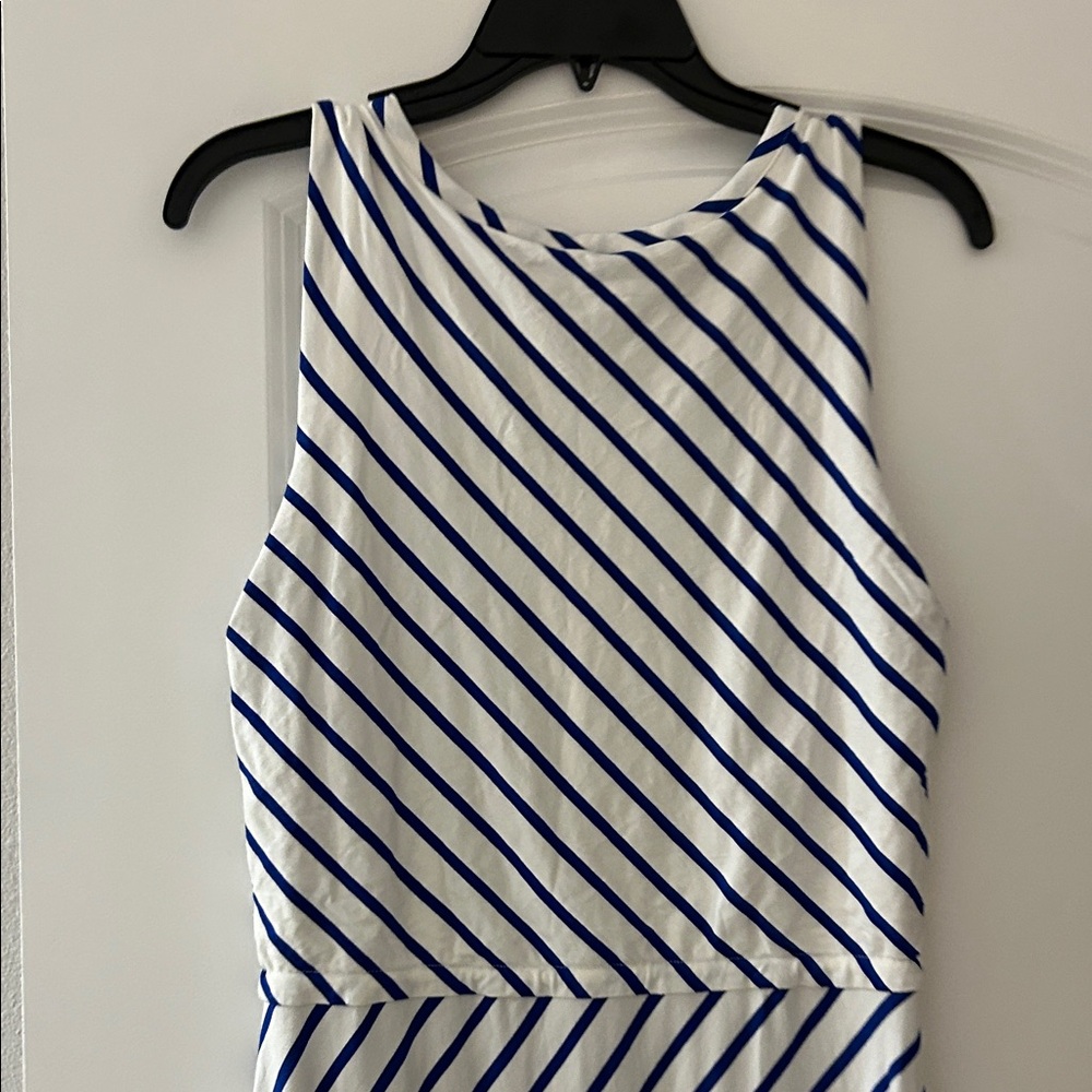 Talbots Navy and White Striped Maxi Dress - Picture 5 of 5